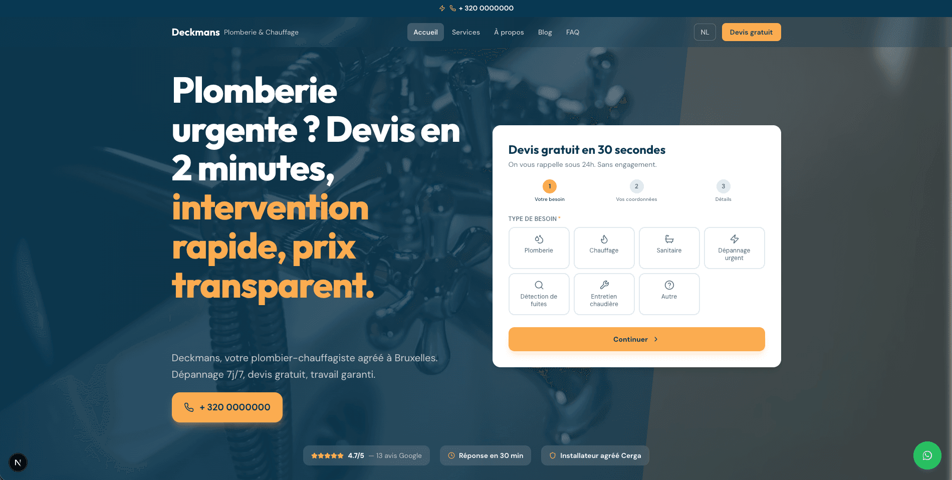Aperçu du site Deckmans